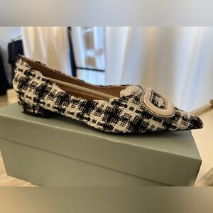 Chic Tweed Black and White Women's Flats